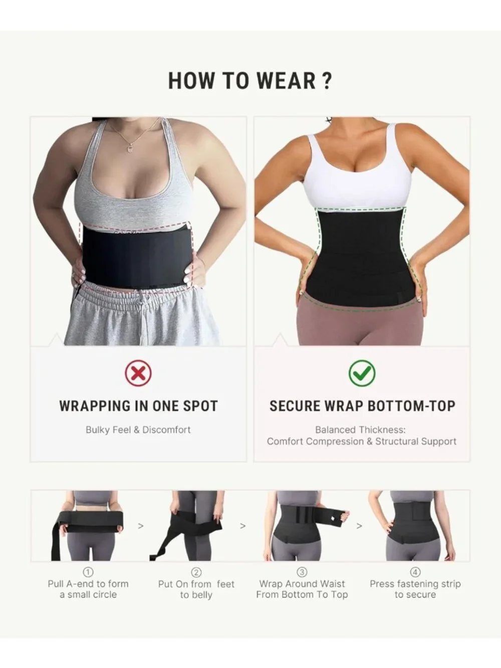 Tummy Control Waist Trainer for Women - Long Torso Trimmer Belt & Wrap